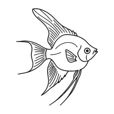 Sucul Doğa Tasarımları için Detaylı Çizgi Sanat Meleği Ana Hattı Çizimi