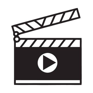 Yaratıcılığınızı, merkezi bir çalma düğmesi içeren bu kalın klaket simgesiyle ateşleyin. Video, film veya herhangi bir dinamik içerik başlatmak için mükemmel, projeleriniz için eylem ve acil müdahale anlamına gelir..