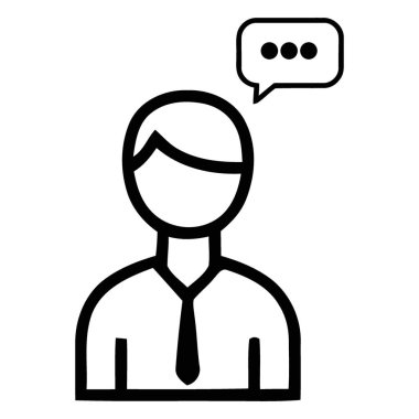 Bu temiz, modern simge profesyonel bir iletişimi temsil ediyor, iş stratejisi, fikir üretimi veya kurumsal bağlamlarda problem çözme için mükemmel..