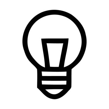 Parlak fikirleri, yeniliği ve yaratıcı düşünceyi sembolize eden koyu siyah çizgi bir sanat ampulü. İlham, problem çözme ve iş ve tasarımda yeni perspektifler için mükemmel..