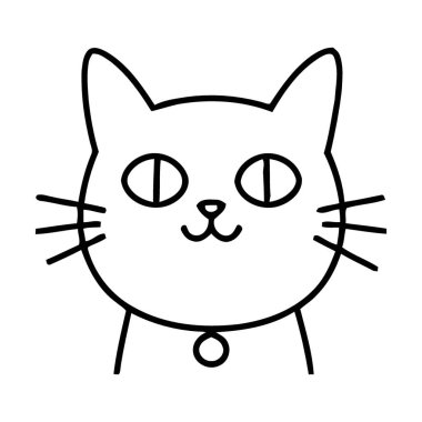 Sevimli, basit, siyah ve beyaz çizgili sanat neşeli bir kedinin yüzünü yakalar, neşeli bıyıkları ve şirin bir yakası vardır, yaratıcı her projeye biraz cazibe katmak için idealdir..