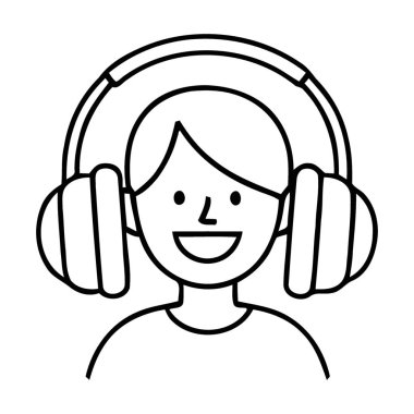 En sevdikleri melodilerde kaybolan birinin saf hazzını yakalamak. Bu minimalist, neşeli illüstrasyon mutluluğu, eğlenceyi ve kişisel kaçışı aktarmak için mükemmel..  