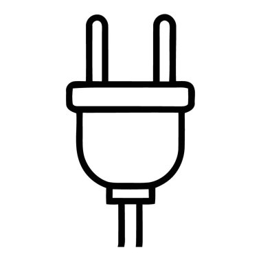 Aygıt bağlantısı için standart iki uzatmalı elektrik prizinin basit dış hat grafiği