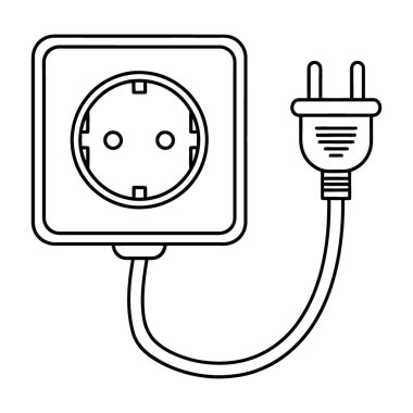 Bağlı Güç Eklentisi ve Kablosu olan Standart Duvar Elektrik Kurumu