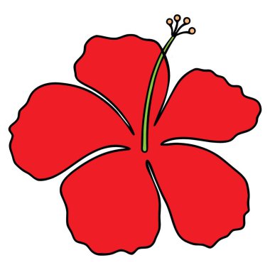 Yeşil Stamen Detaylı Canlı Kırmızı Hibiscus Çiçek Fotoğrafı