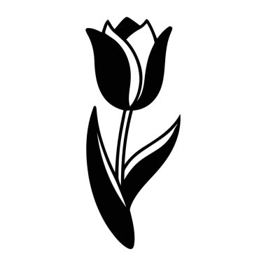 Yaratıcı Tasarım Projeleri için Dinamik Lale Çiçeği Silüet Vektör ResmiComment