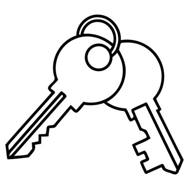 Basit bir anahtarlık ana hatına bağlı temel metalik ev giriş anahtarları