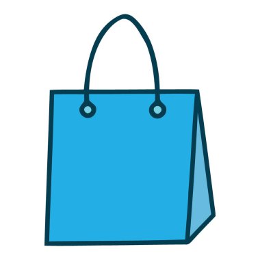 Zarif Saplı Parlak Mavi Alışveriş Torbası