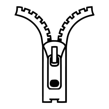 Minimalist Siyah Tasarım Fermuar Fastener İllüstrasyonu Giysi Aksesuarları Tasarımı