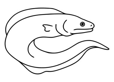 Zarif Yılan Balığı Çizimi Gevşetilmiş Poz Taslak Sanatında Çizim