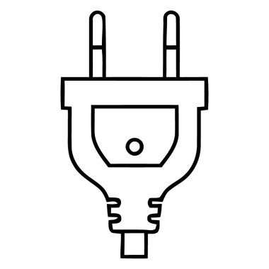 Aygıt Bağlantısı için Temel Elektrik Fişi Bağlantısı Ana Hattı Simgesi