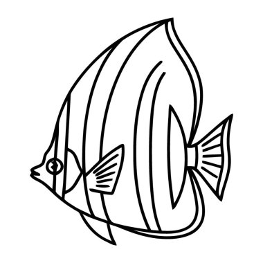 Güzel Çizgili Okyanus Dweller Çizgisi Yaratıcı Projeler için Sanat İllüstrasyonu