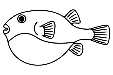 Yatay Kirpi Balığı Çizgisi Sanat Resimleri Deniz Yaşamı Su Yaratıkları