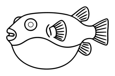 Minimalist Kirpi Balığı Çocuk Eğitimi Faaliyetleri Çizimi