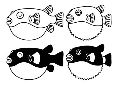 Hem Pürüzsüz hem de Dikenli Şekilleri Gösteren Çeşitli Kirpi Balığı Resimleri