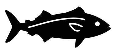 Sucul ve Denizcilik Teması İçin Zarif Siyah Balık Silüeti Tasarımı