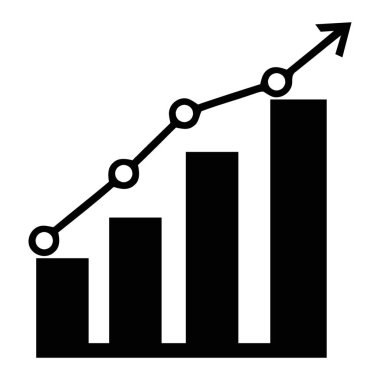 İş Büyüme Çubuğu Çizelgesinin Cesur Siyah Silüeti