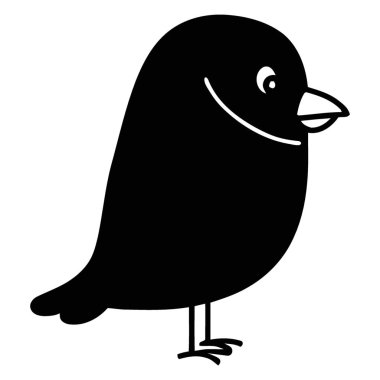 Büyüleyici küçük siyah kuş silueti sanat Mutlu bir gülümsemeyle yan yana duruyor