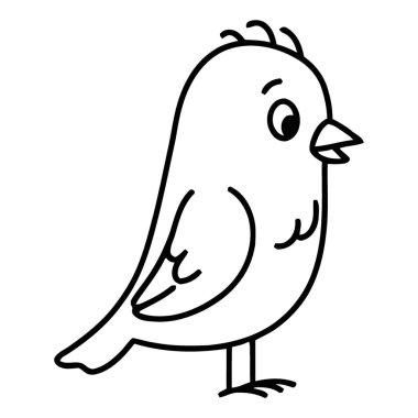 Sevimli Çizgi Kuş Çizim Çizim Çizimi Resim Tasarım Elemanı