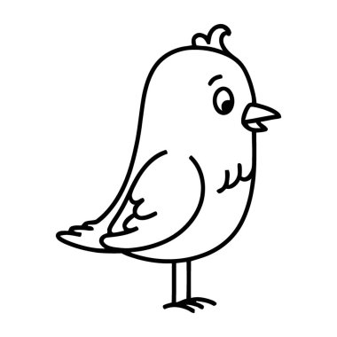 Sevimli Küçük Kuş Çizim Hattı Sevimli Hayvan Çizimi Grafiği