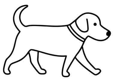 Dost Canlısı Yürüyen Köpek Yoldaşının Minimalist Çizimi
