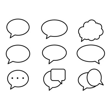 Konuşma Kabarcıkları ve Mesaj Balonları Vektör Koleksiyonunu Temizle