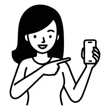 Mutlu Kadın, Mobil Aygıtı Gösterişli Hareketli Çizimlerle Sunar