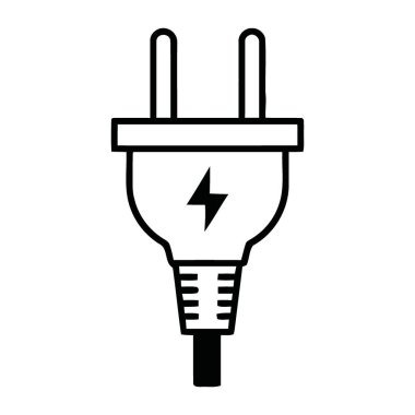 Yıldırım sembollü vektör illüstrasyonlu evrensel elektrik prizi