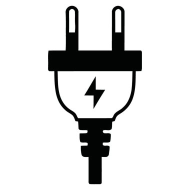 Şimşek sembollü ve çarpıcı detaylarla elektrik prizi illüstrasyonu