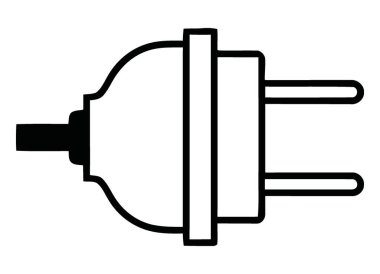 Bağlantı ve Aygıtlar için Basit Beyaz Elektriksel Güç Eklentisi Simgesi
