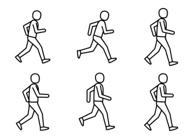 Hareketi ve İnsan Etkinliğini Temsil Eden Çubuk Şekil Simgelerinin Koleksiyonu