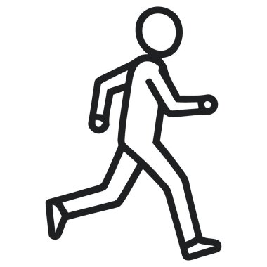 Minimalist Çubuk Figürü İlerleyen Bir Kişinin Çizimi