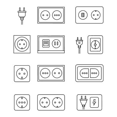 Küresel Bağlantılar için Elektrik prizleri ve prizlerinin Çeşitli Koleksiyonu