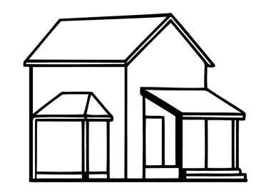 Çoklu Verandalı ve Gabled Çatısı Tasarımı Büyüleyici Açı Görünüm Evi