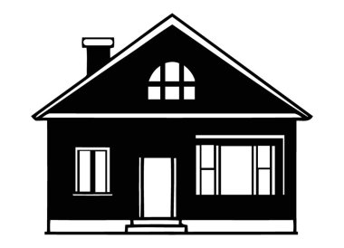 Tavan Arası Pencere ve Panjurları Tasarımlı Geleneksel Tek Aile Ev Silueti