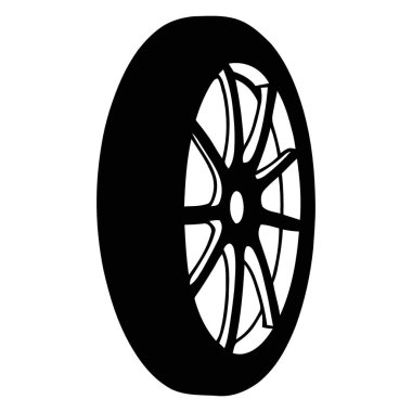 Araç Kavramları için Sek Side View Araç Tekerleği ve Lastik Silueti