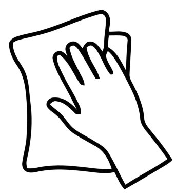 Yumuşak Kumaş Dış Çizgi Sanat Simgesi ile Temiz El Silme Yüzeyi