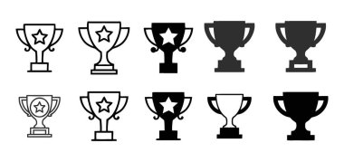 Parlak Kazanan Ödülleri ve Şampiyon Kupa Simgeleri Koleksiyonu
