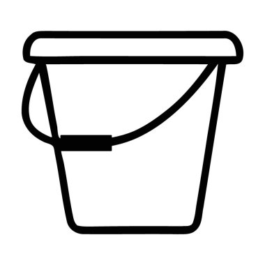 Temizlik ve Su Depolama İçin Basit Taslak Kova Simgesi