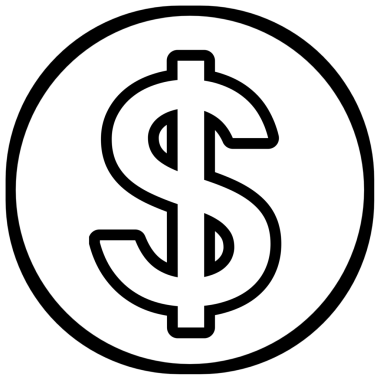 Dolar görüntüsü olan para siyah beyaz, şeffaf arkaplan.