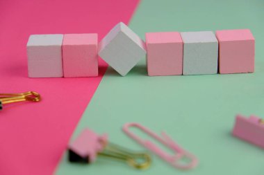 Metin uzayı kavramının şablonu olmayan tahta blok. iş kavramı. 