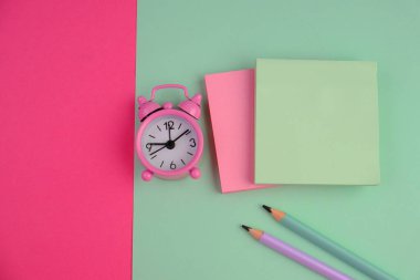 blank paper next to school tools with no word as a template for text space concept. business and education concept