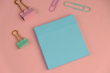 blank paper next to school tools with no word as a template for text space concept. business and education concept