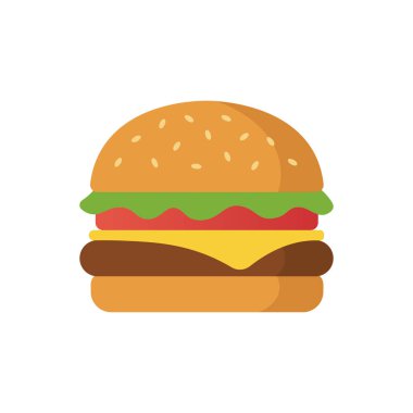 Fast food menüleri için taze marul, domates ve peynirli çizburger..