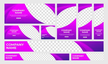 Web Sayfası Başlığı, Sosyal Medya Kapağı, Şablon Tasarımı, Flayer için Soyut Modern Gradyan Web Sancak Şablonu