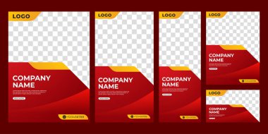 Web Başlığı, Sosyal Medya ve Flyer Design için Modern Soyut Gradyan Sancak Koleksiyonu