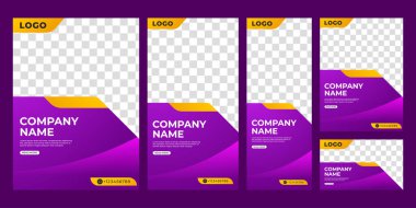 Web Başlığı, Sosyal Medya ve Flyer Design için Modern Soyut Gradyan Sancak Koleksiyonu