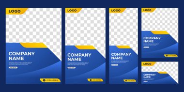 Web Başlığı, Sosyal Medya ve Flyer Design için Modern Soyut Gradyan Sancak Koleksiyonu