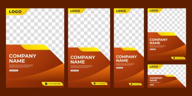 Web Başlığı, Sosyal Medya ve Flyer Design için Modern Soyut Gradyan Sancak Koleksiyonu