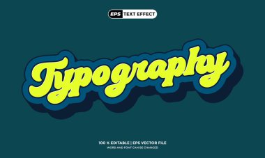 Typography Metin Efekti Düzenlenebilir EPS Vektör Tasarım Şablonu